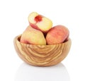 Ripe flat donut peaches