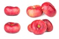 Ripe flat nectarines isolated