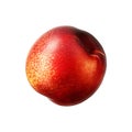 Ripe fresh nectarine peach isolated on white background. With clipping path Royalty Free Stock Photo