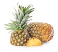 Ripe fresh pineapples on white background Royalty Free Stock Photo