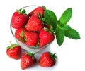 Ripe fresh strawberries on plate Royalty Free Stock Photo