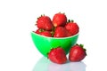 Ripe fresh strawberries on plate Royalty Free Stock Photo