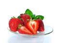 Ripe fresh strawberries on plate Royalty Free Stock Photo