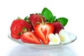 Ripe fresh strawberries on plate Royalty Free Stock Photo