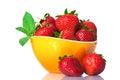 Ripe fresh strawberries on plate Royalty Free Stock Photo