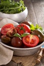 Ripe fresh tomatoes in a bowl