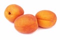 Ripe fresh yellow peaches isolated on a white background. Royalty Free Stock Photo