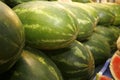 Ripe freshly picked water melons pile at farmers market Royalty Free Stock Photo