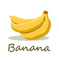 Ripe freshy banana vector on white color background. Royalty Free Stock Photo