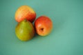 Ripe fruit. Beautiful pears and apple.