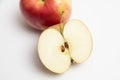 Ripe fruit of red-green Apple with half of Apple Royalty Free Stock Photo