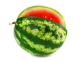 Ripe fruit water-melon with cut is isolated