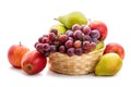 Ripe fruits apples, pears, grapes Royalty Free Stock Photo