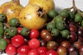 Wild fruits collection for diate plne. Fresh healthy fruits Royalty Free Stock Photo