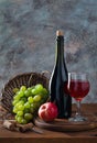 Ripe fruits and red wine Royalty Free Stock Photo