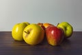 Ripe fruits on a wooden old dark table Royalty Free Stock Photo