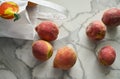 summer stonefruit georgia peaches on counter