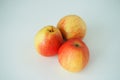 Ripe fruit. Pears and apples on a white background.