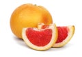 Ripe grapefruit and slices Royalty Free Stock Photo