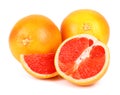 Ripe grapefruit on a white