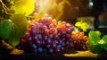 Ripe Grapes A Bunch of Grapes Background with Purple and Red Wine Grapes AI generated