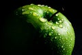 Ripe green apple and water drop Royalty Free Stock Photo