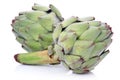 Ripe green artichoke vegetables isolated