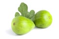 Ripe green fig fruit with leaf isolated on white background Royalty Free Stock Photo