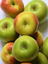 Braeburn and Granny Smith apples on white background Royalty Free Stock Photo