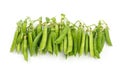 Ripe green pea pods isolated on white background Royalty Free Stock Photo