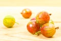 Ripe green and red gooseberries Royalty Free Stock Photo