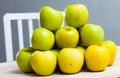 Ripe green and yellow apples Royalty Free Stock Photo