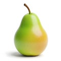 A ripe green and yellow pear displayed against a plain background Royalty Free Stock Photo