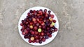 Ripe grewia asiatic falsa fruit harvested