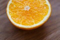 Ripe half of orange citrus fruit