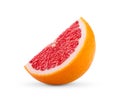 Ripe half of pink grapefruit citrus fruit isolated on white background Royalty Free Stock Photo