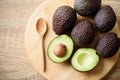 Ripe hass avocado fruit, top view Royalty Free Stock Photo