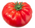 Ripe heirloom ribbed beefsteak tomato Solanum lycopersicum fruit  isolated Royalty Free Stock Photo