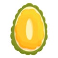 Ripe jackfruit icon cartoon vector. Fruit food