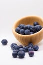 Bowl of blueberries zoomed in Royalty Free Stock Photo