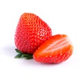 Ripe, juicy, beautiful strawberry close-up Royalty Free Stock Photo