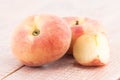 Ripe juicy chinese flat peaches Royalty Free Stock Photo