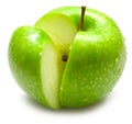 Ripe juicy green apple Royalty Free Stock Photo