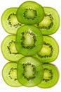 Ripe and juicy kiwi fruit and its parts Royalty Free Stock Photo