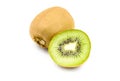 Ripe juicy kiwi fruit  on a white background. Royalty Free Stock Photo