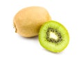 Ripe juicy kiwi fruit  on a white background. Royalty Free Stock Photo