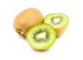 Ripe juicy kiwi fruit  on a white background. Royalty Free Stock Photo