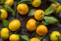 Ripe juicy mandarins of the new harvest