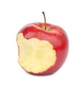 Ripe juicy red apple with bite mark Royalty Free Stock Photo