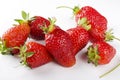 Ripe juicy strawberies on the white background.Group f fresh summer fruit Royalty Free Stock Photo